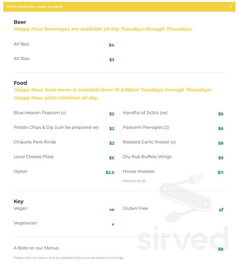 Online Menu of Ninkasi Brewery, Eugene, OR.